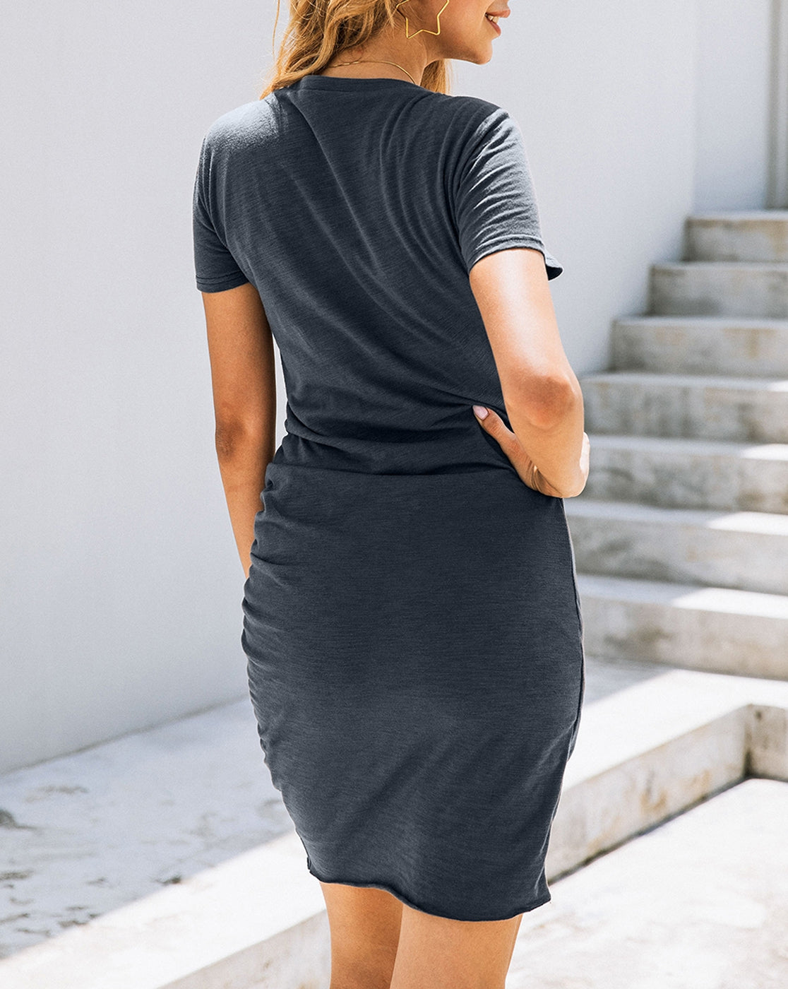 Tulip T-Shirt Dress - Charcoal