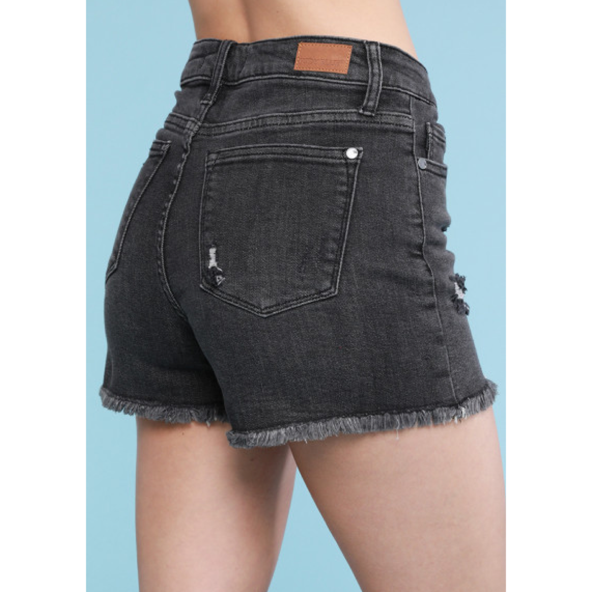 Grey Denim Cut Off Shorts S-XL