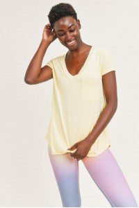 Active V-Neck Top -Lemon