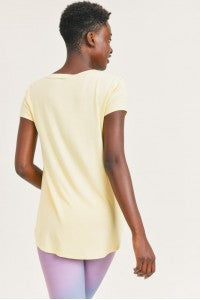 Active V-Neck Top -Lemon