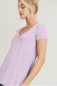 Active V-Neck Top -Lilac