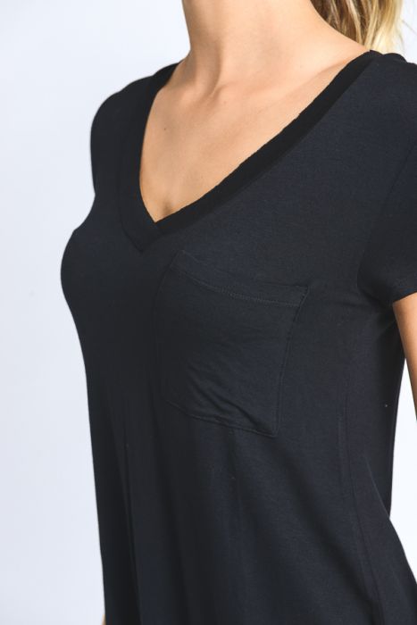 Active V-Neck Top -Black