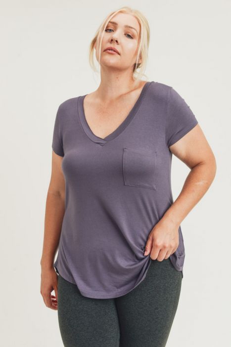 Active Plus V-Neck-Plum Grey
