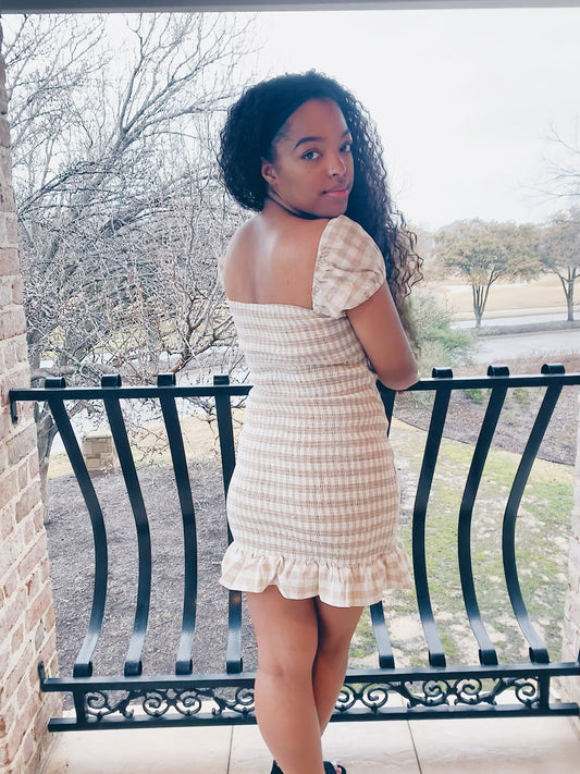 Fun & Flirty Taupe Dress