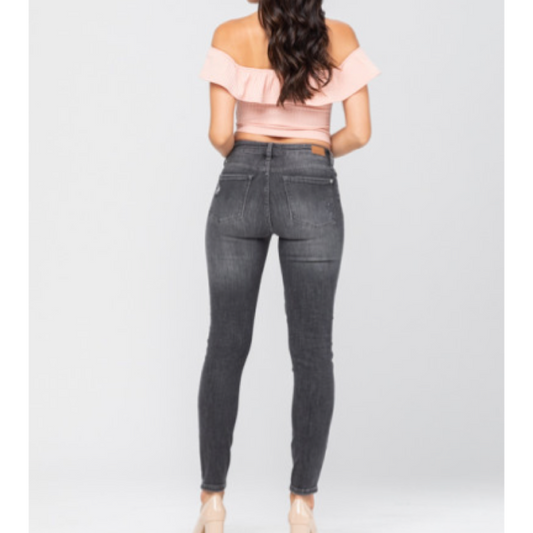 Grey Destroyed Skinny Jeans 0-24W