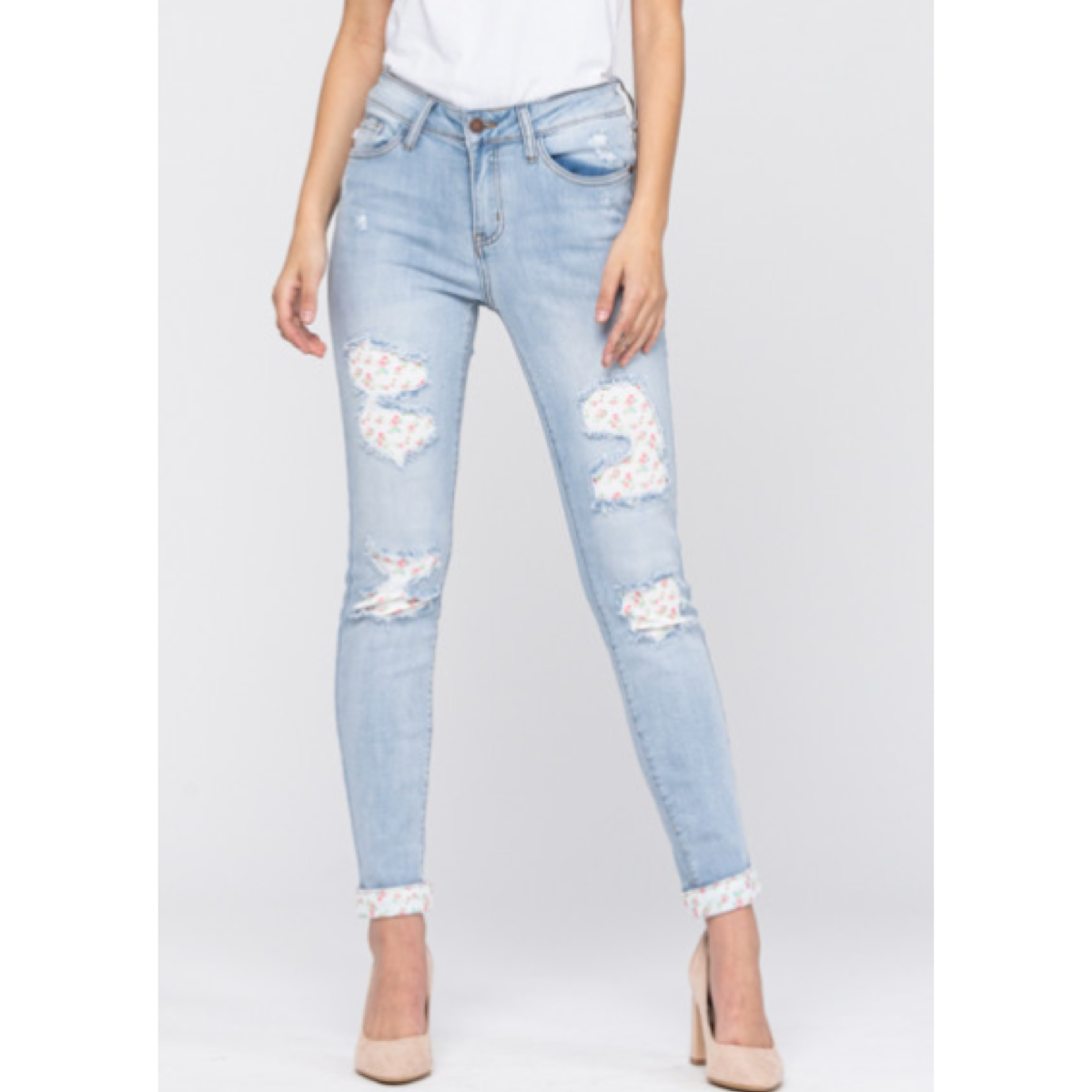 Floral Patch Light Denim Jeans 0-24W