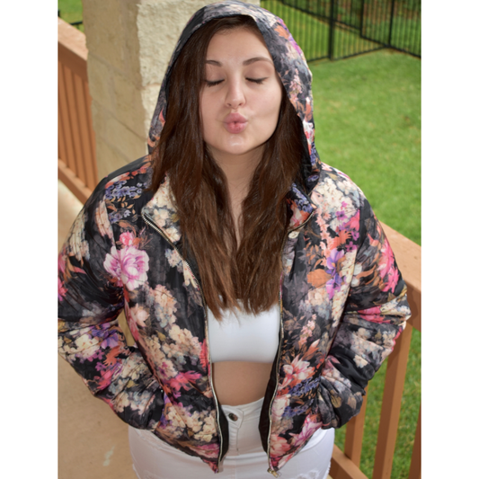 Let it Bloom Floral Puffer Jacket