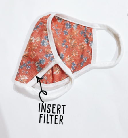 Light Red Floral Face Mask