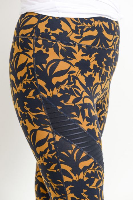 Navy Floral Leggings - Curvy