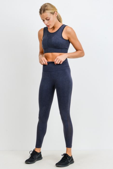 Mineral Wash Leggings- Black