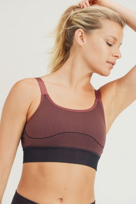 Seamless Sports Bra - Burgundy