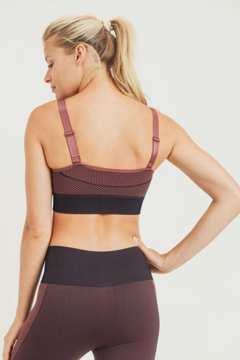 Seamless Sports Bra - Burgundy