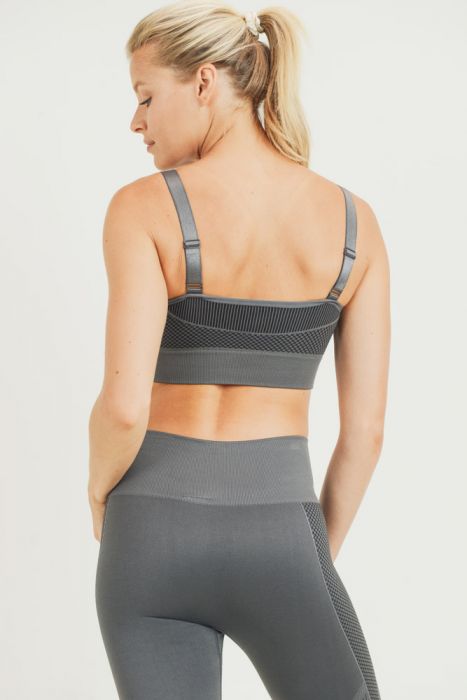 Seamless Sports Bra -Charcoal