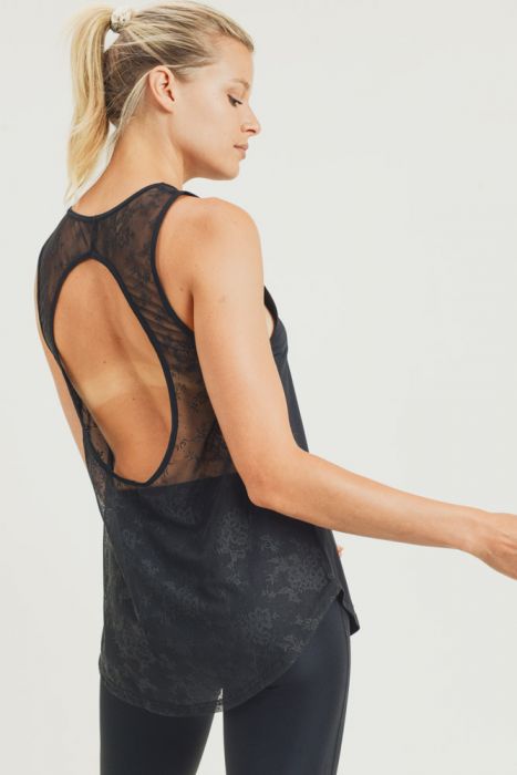 Floral Lace Muscle Tank