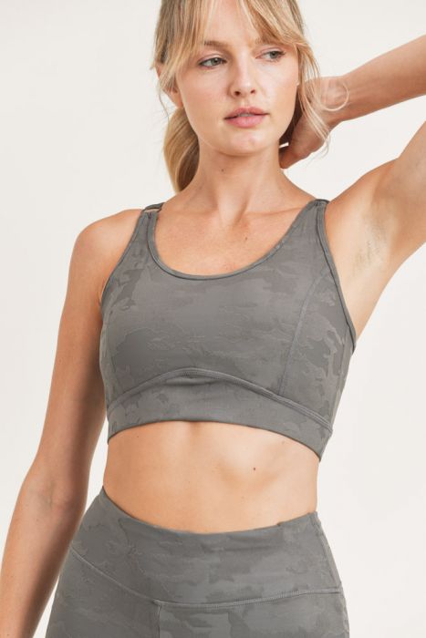 Camo Textured Sports Bra
