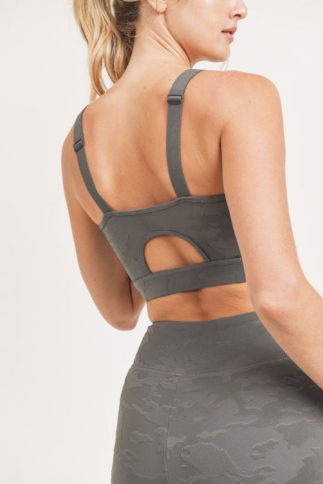 Camo Textured Sports Bra