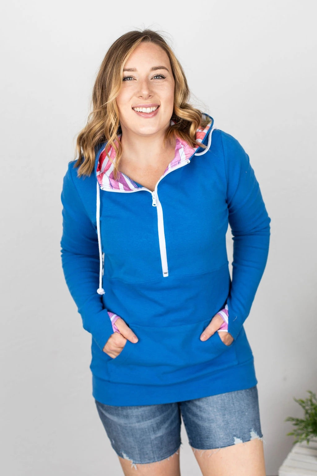 Rainbow Half Zip Hoodie XS-3XL