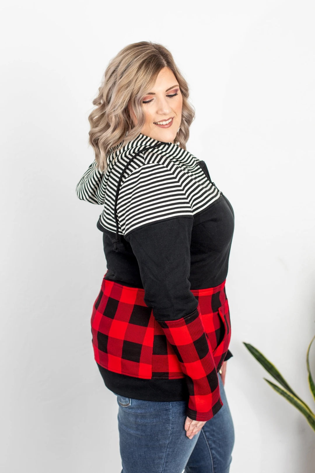 Check My Plaid Zip Up XS-3XL