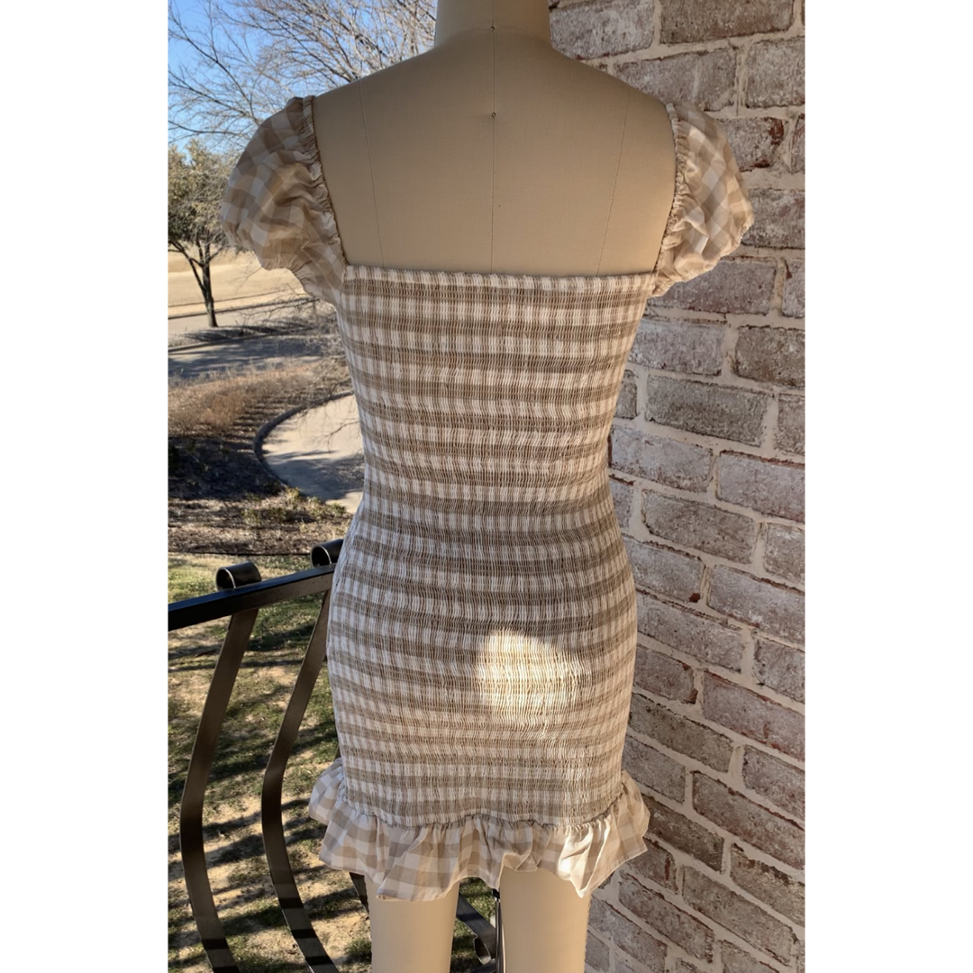 Fun & Flirty Taupe Dress