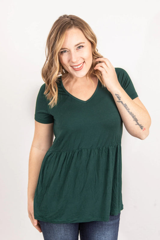 Evergreen V neck Top