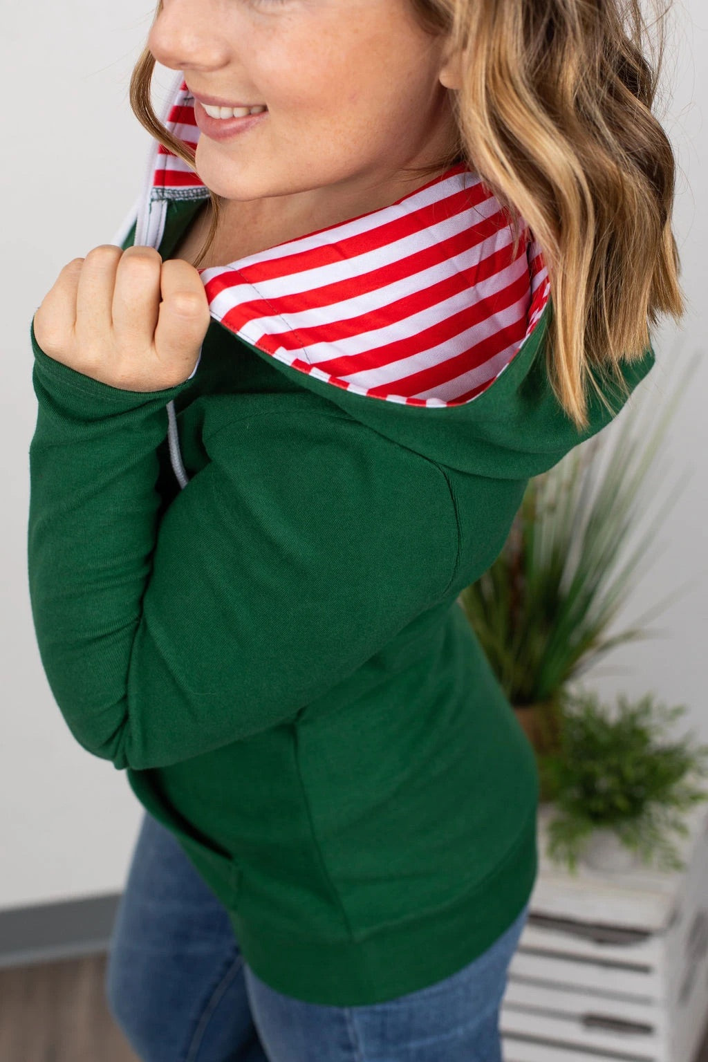 Christmas Green Half Zip Hoodie XS-3XL