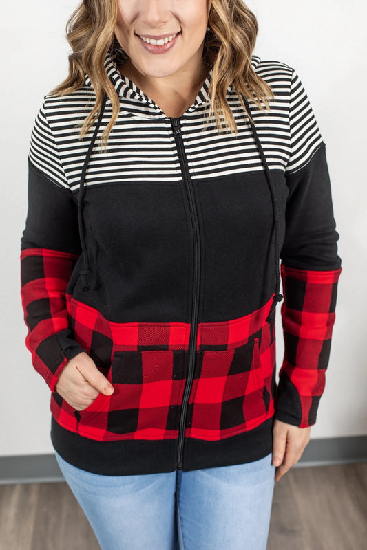 Check My Plaid Zip Up XS-3XL
