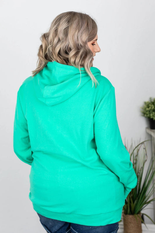 Turquoise Half Zip Hoodie S-3XL