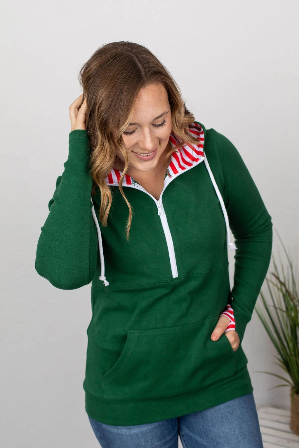 Christmas Green Half Zip Hoodie XS-3XL
