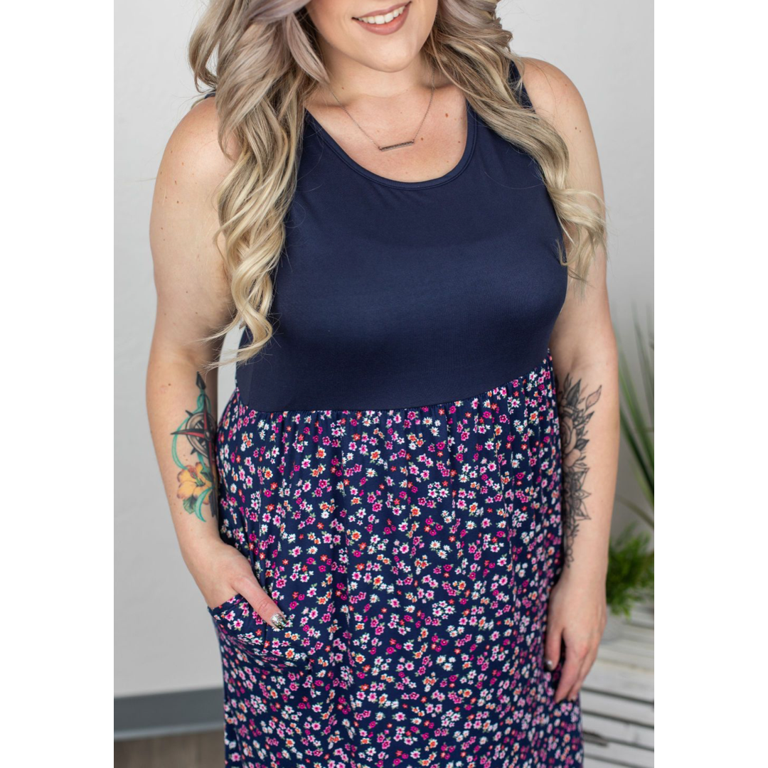 Navy Floral Maxi