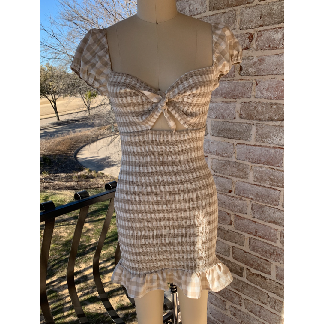 Fun & Flirty Taupe Dress