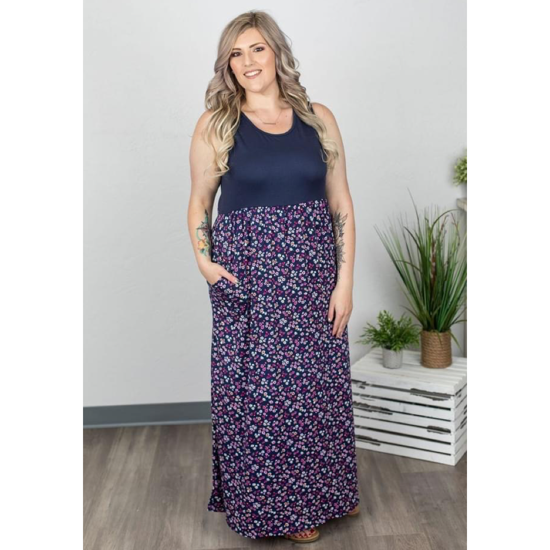 Navy Floral Maxi
