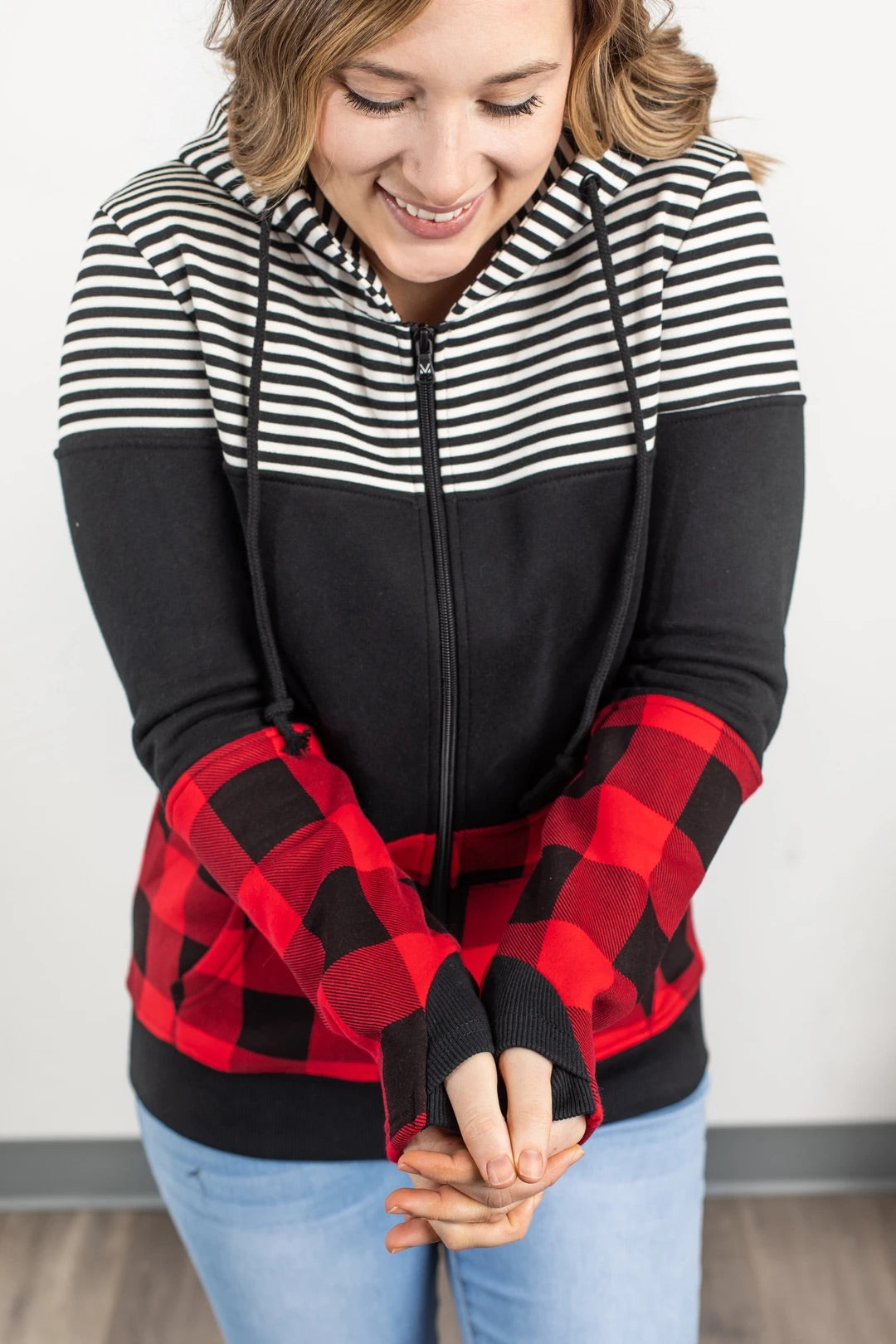 Check My Plaid Zip Up XS-3XL
