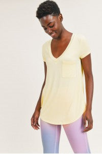 Active V-Neck Top -Lemon