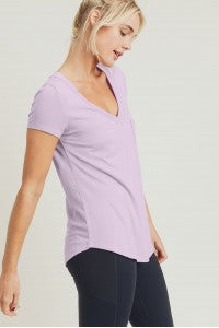 Active V-Neck Top -Lilac
