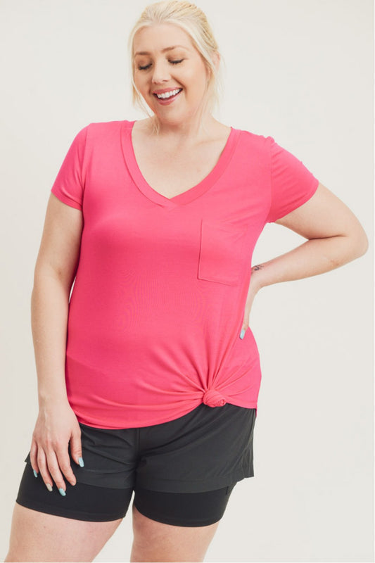 Active Plus V-Neck-Fuchsia