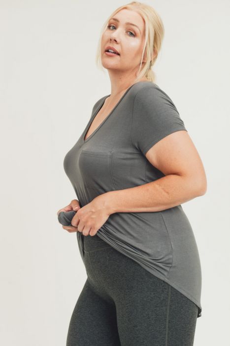 Active Plus V-Neck-Gun Metal