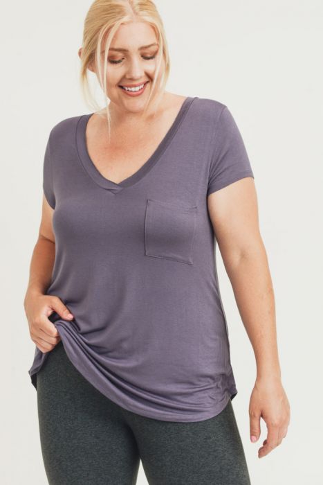 Active Plus V-Neck-Plum Grey
