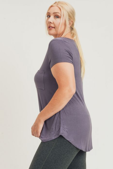 Active Plus V-Neck-Plum Grey