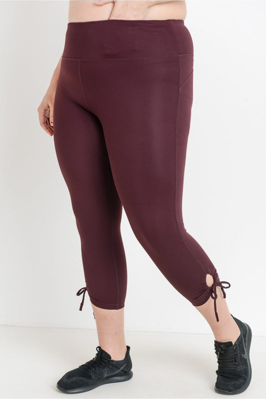 Plus High Waisted Capri Legging- Plum