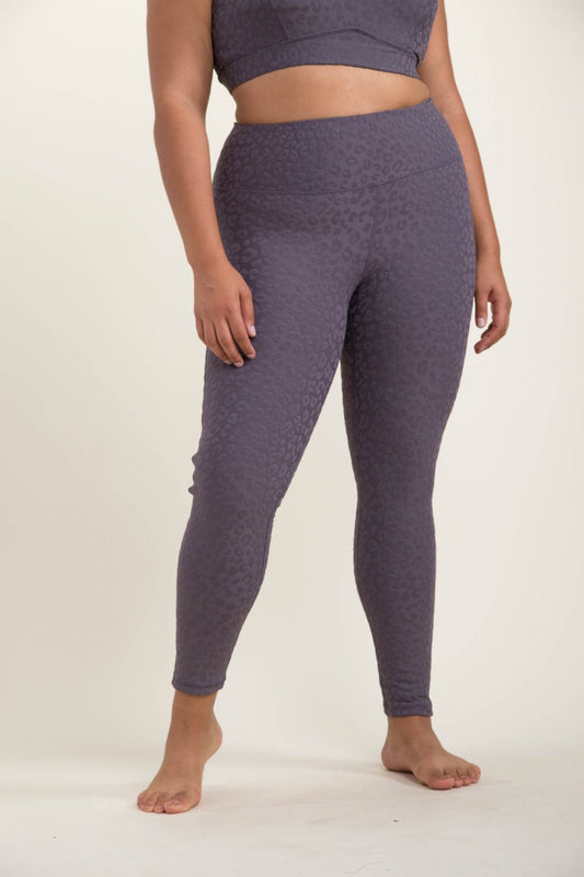 Leopard Textured Leggings -Curvy