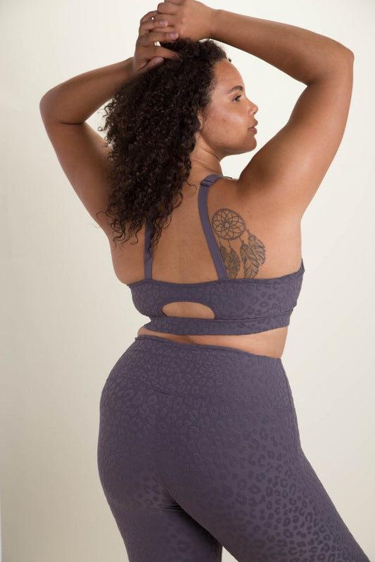 Leopard Textured Sports Bra- Curvy