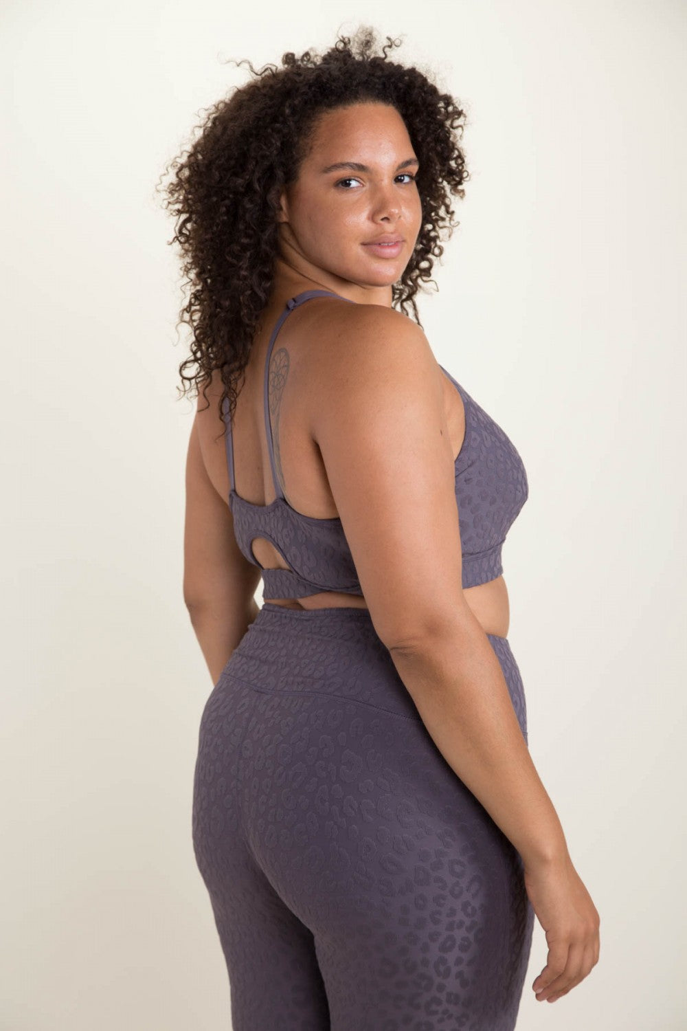 Leopard Textured Sports Bra- Curvy
