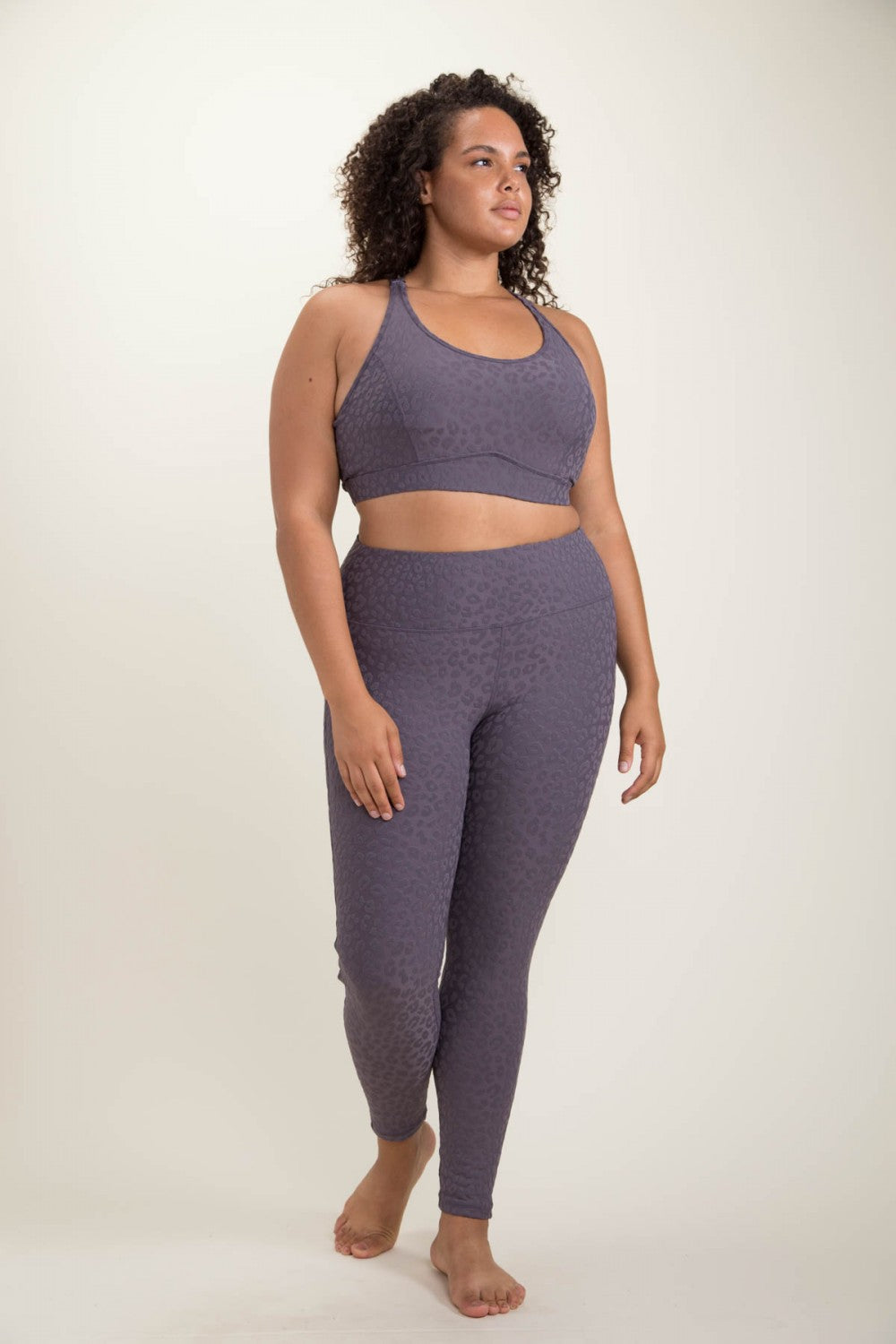 Leopard Textured Sports Bra- Curvy