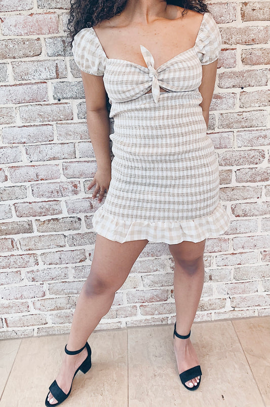 Fun & Flirty Taupe Dress