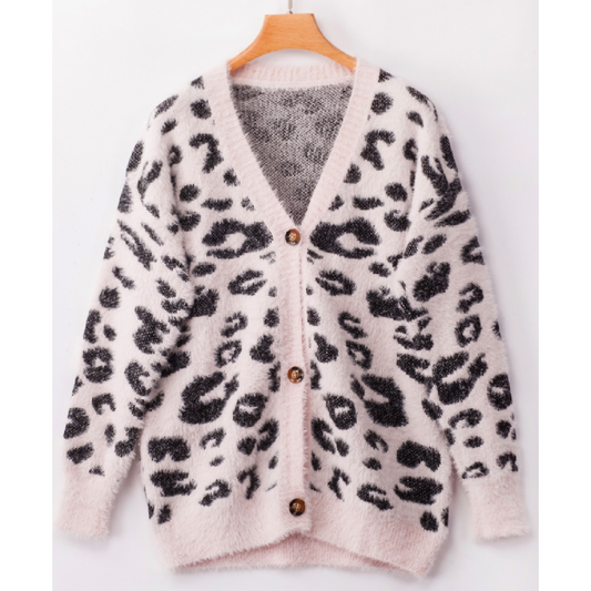 Pink Leopard Cardigan