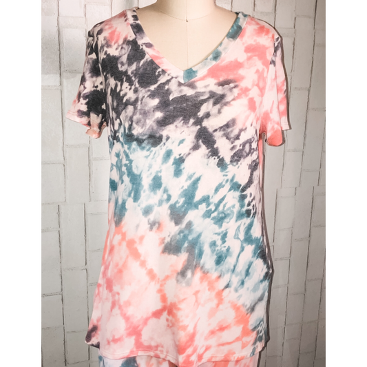 Teal Tie Dye Top