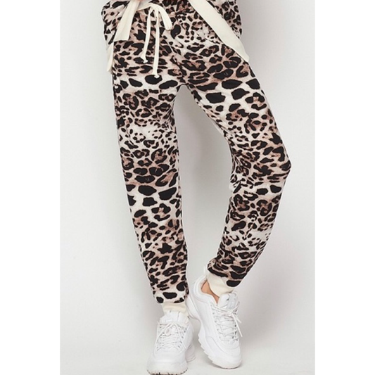 Mocha  Leopard Joggers S-3XL