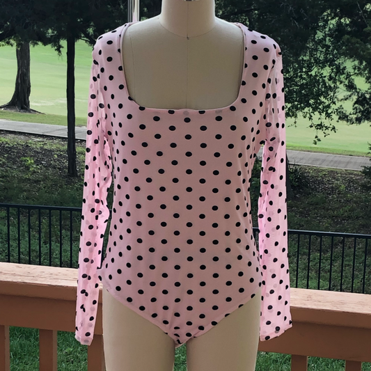 Polka Dot My Heart Bodysuit- Pink
