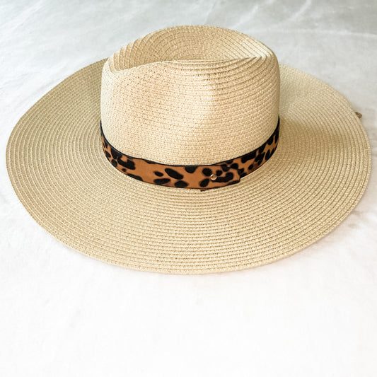 Leopard Straw Hat