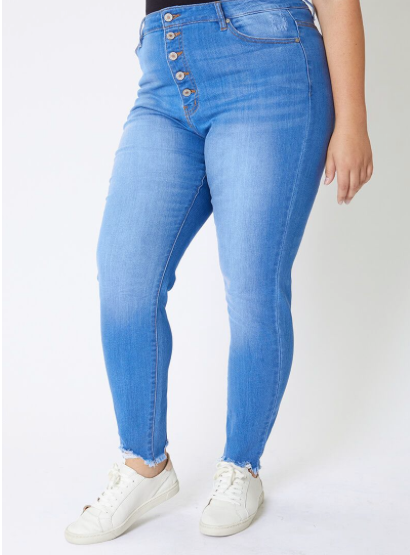 Ava High Waisted Button Fly Jean XL-3XL – Hidden Hills Boutique